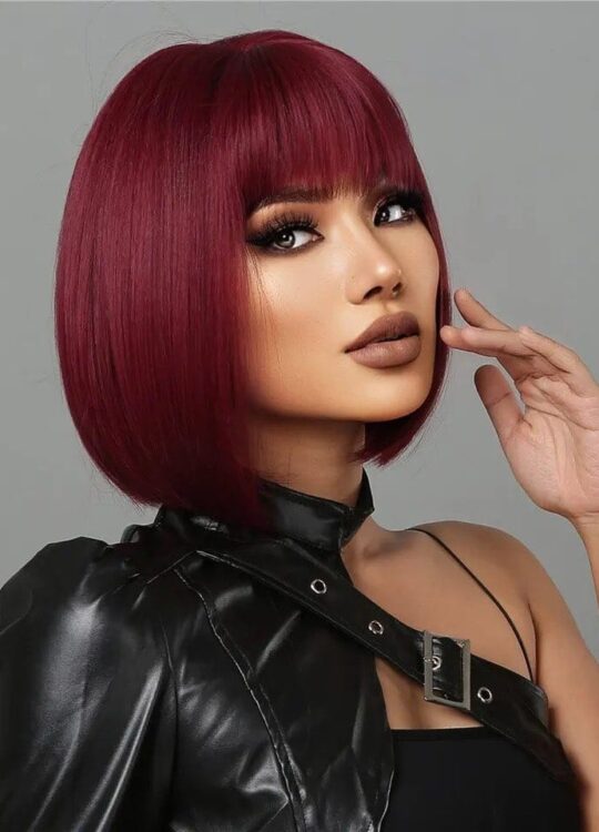 Premium Synthetic Bangs Bob Wig