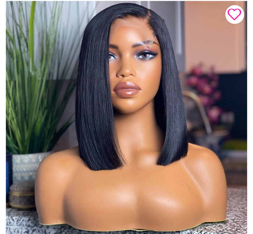 Human Hair Glue-less Bob Wig ,Ready to Wear Lace Closure Wigs - Image 3
