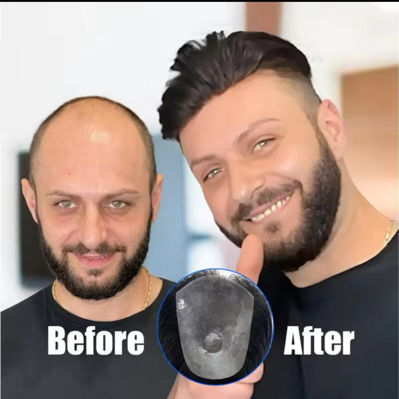 100% Human Hair Men's Toupee