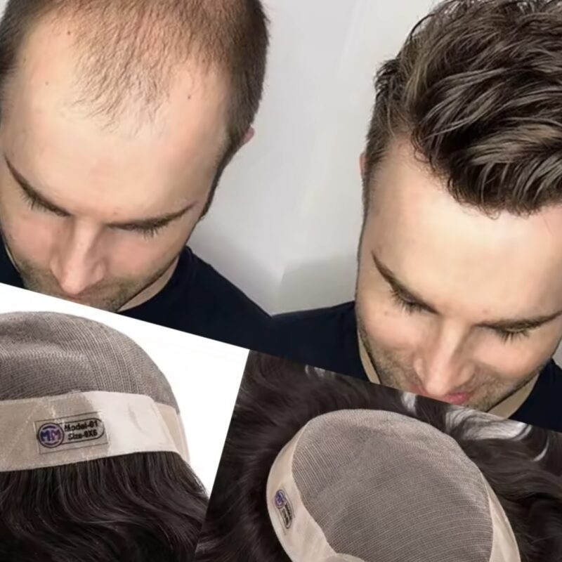 100% Human hair Mens Toupee